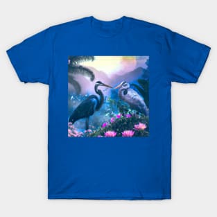 Great Blue Herons in The Tropical Paradise T-Shirt